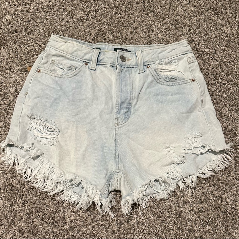 Distressed high waisted shorts Light Wash Denim